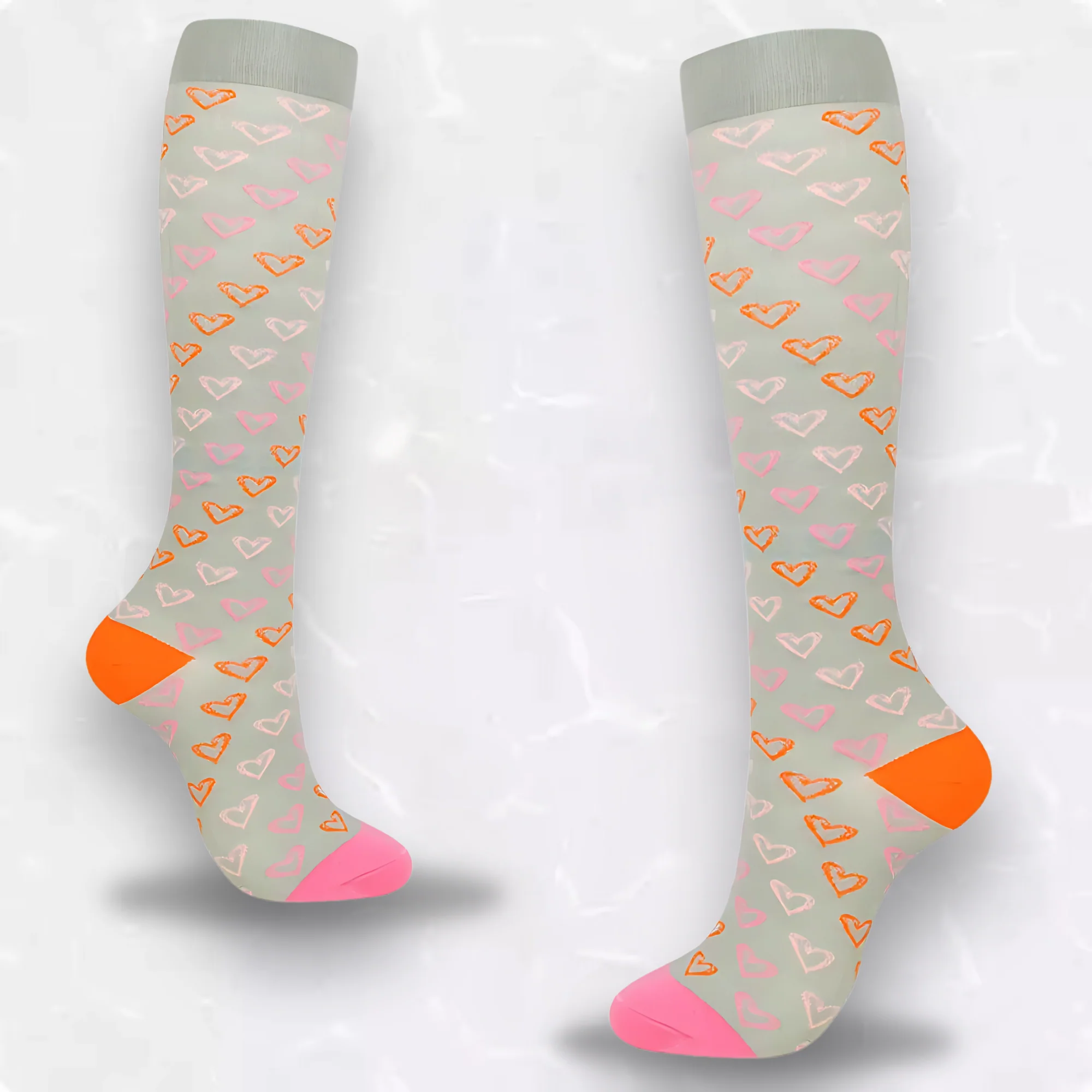 Heart Patterned LegEase Compression Socks - Image 9