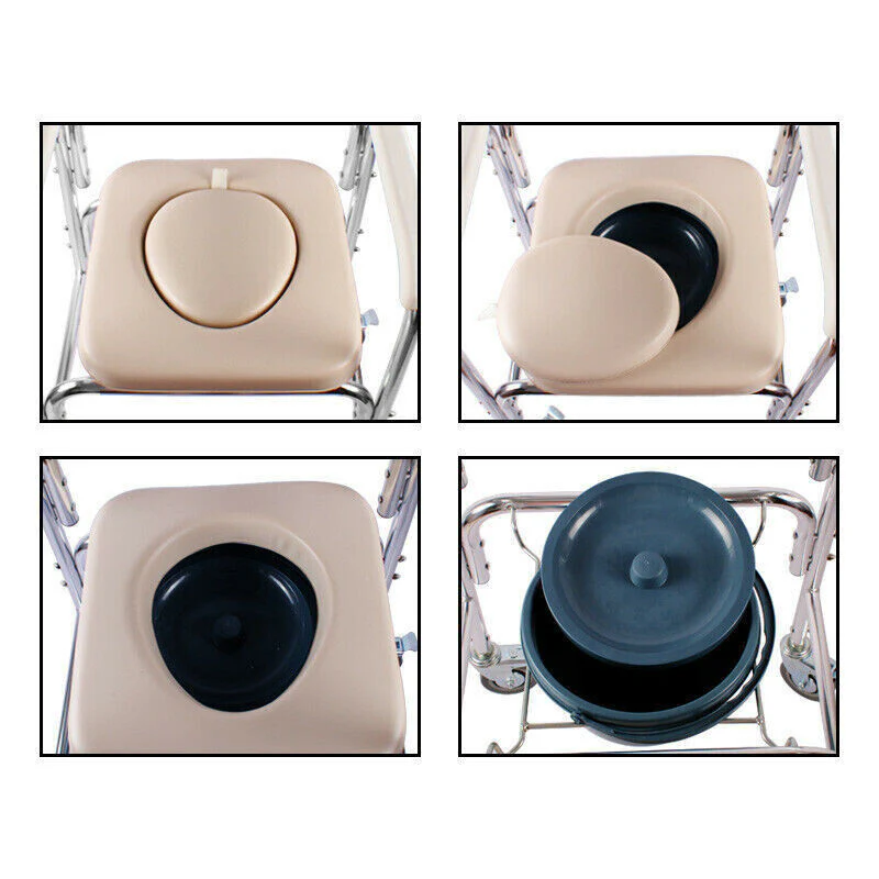 Mobile Shower Toilet Commode Chair - Image 10